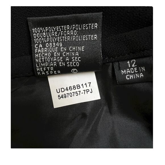 Kasper Skirt Suit Set Size 12 Pink Jacket Blazer Black Skirt Ruffle Hem Classic - Picture 14 of 15